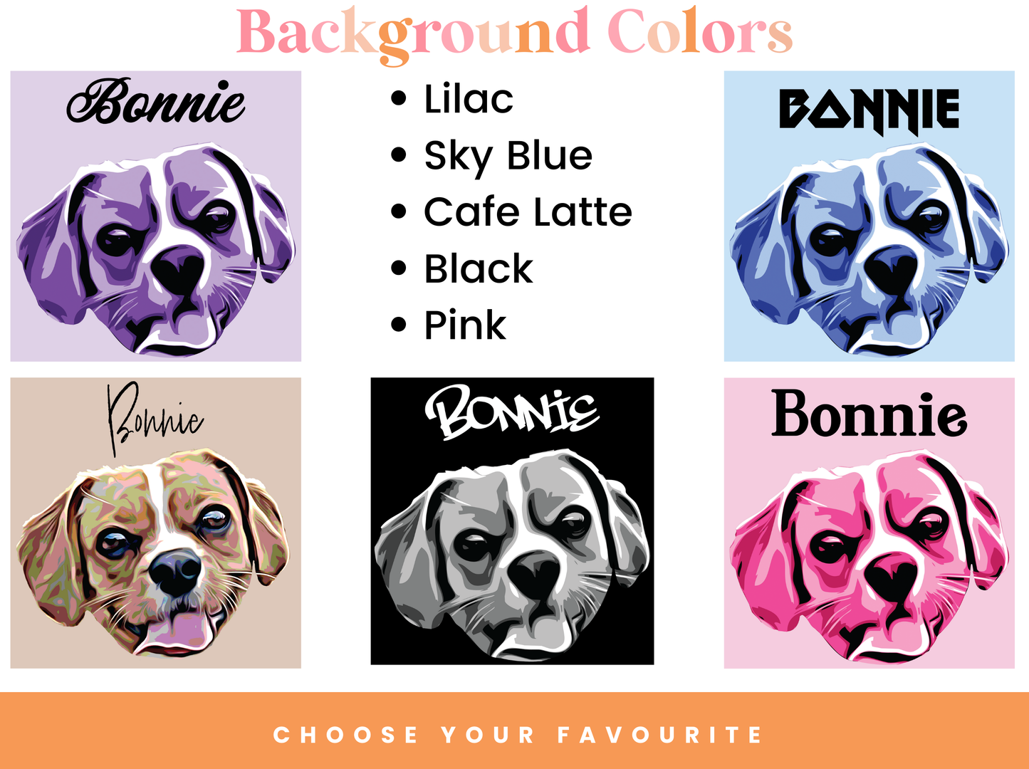 Custom Pet Portrait from photo. Personalized custom pop art of your beautiful pet. Perfect pet memorial. Amazing gift for dog & cat families FREE SHIPPING