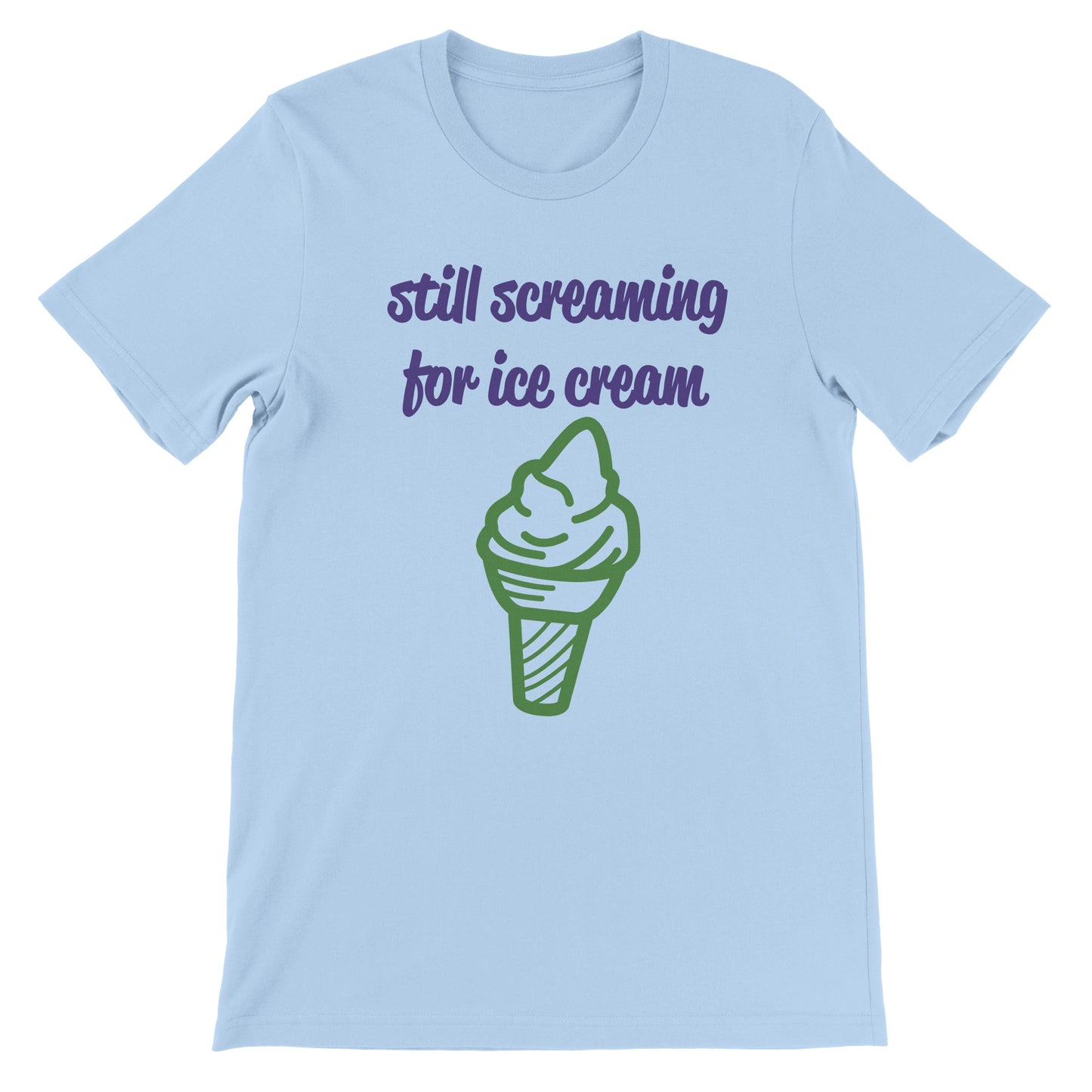 Gritando por helado Premium Unisex Crewneck camiseta 