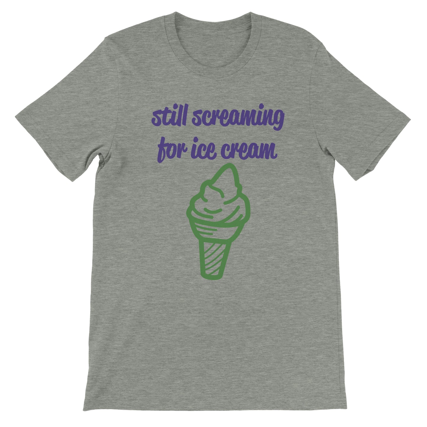 Gritando por helado Premium Unisex Crewneck camiseta 