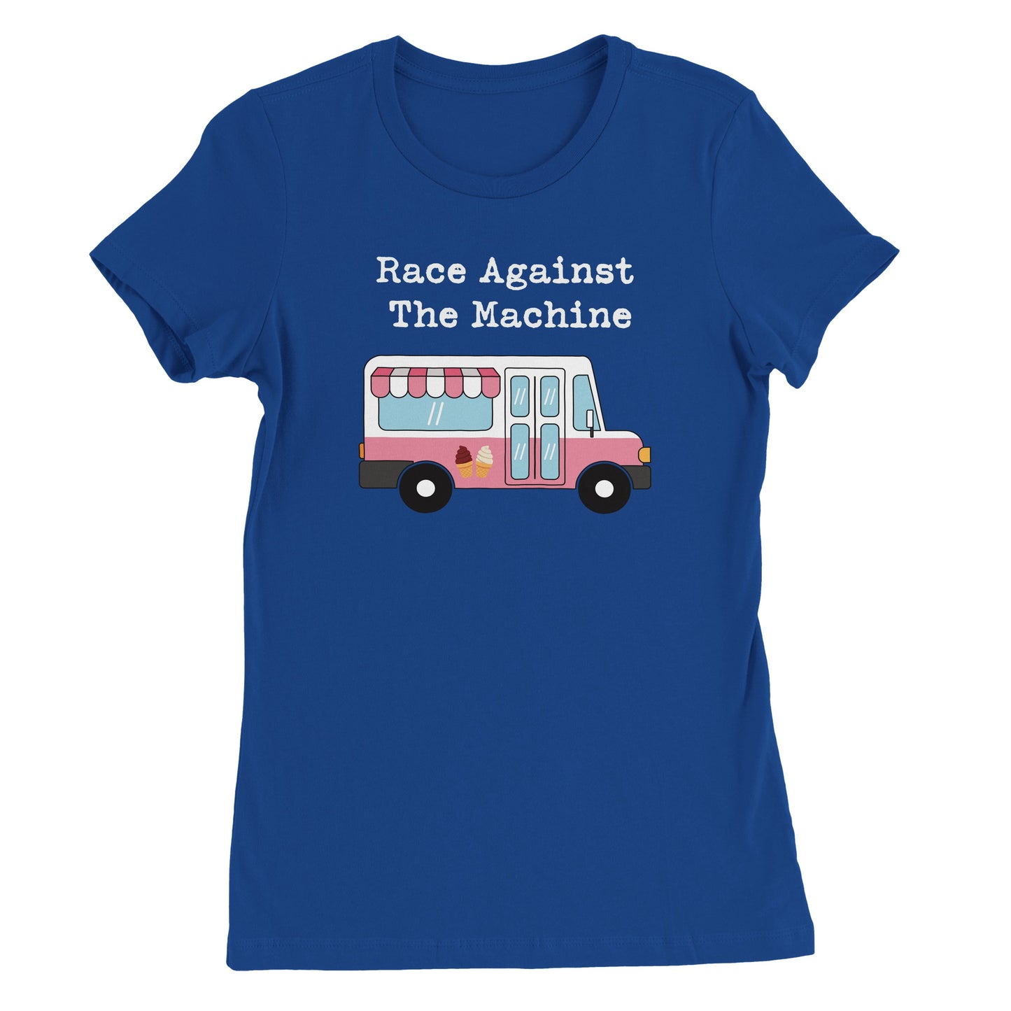 Race Against The Machine Camiseta premium con cuello redondo para mujer