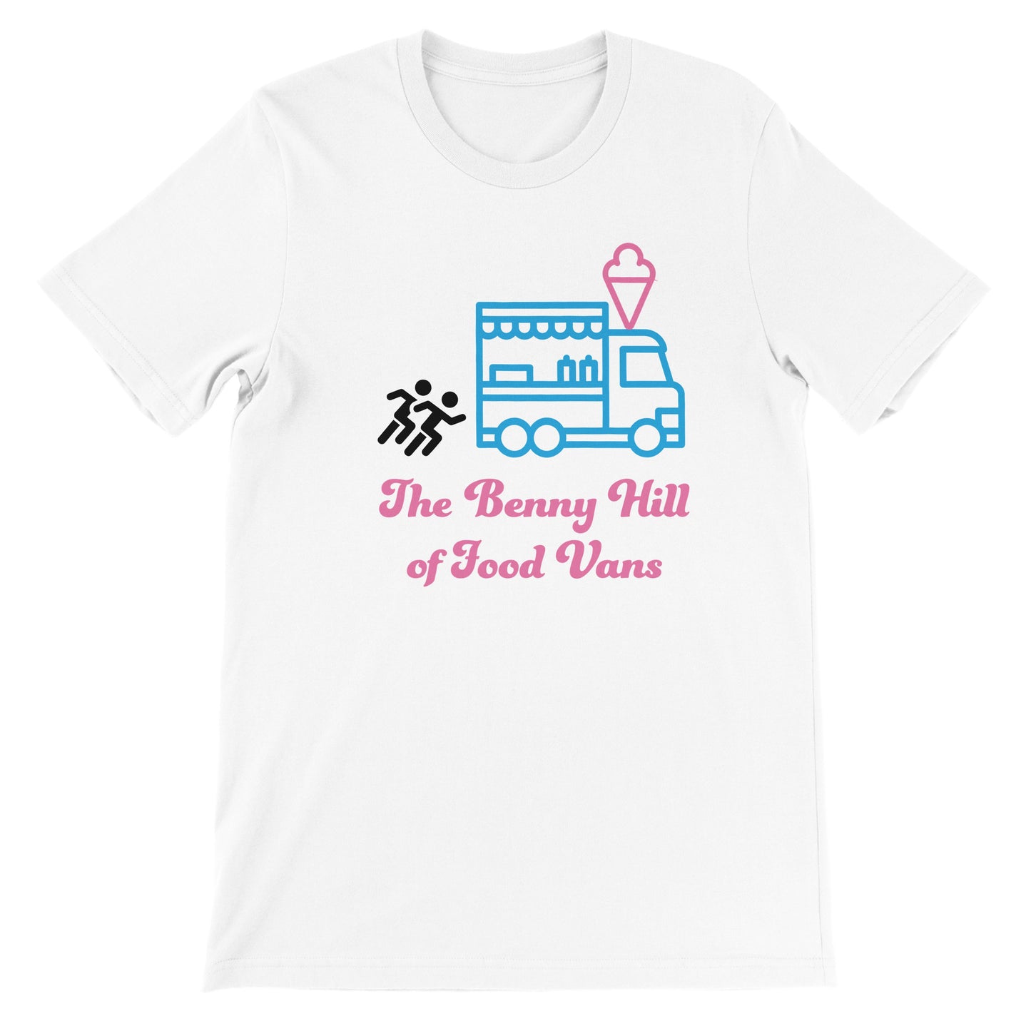 Benny Hill Ice Cream Truck Camiseta premium unisex con cuello redondo 