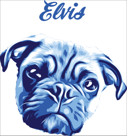 Blue Custom Pet Portrait Classic Unisex T Shirt - Perfect gift for Pet Lover